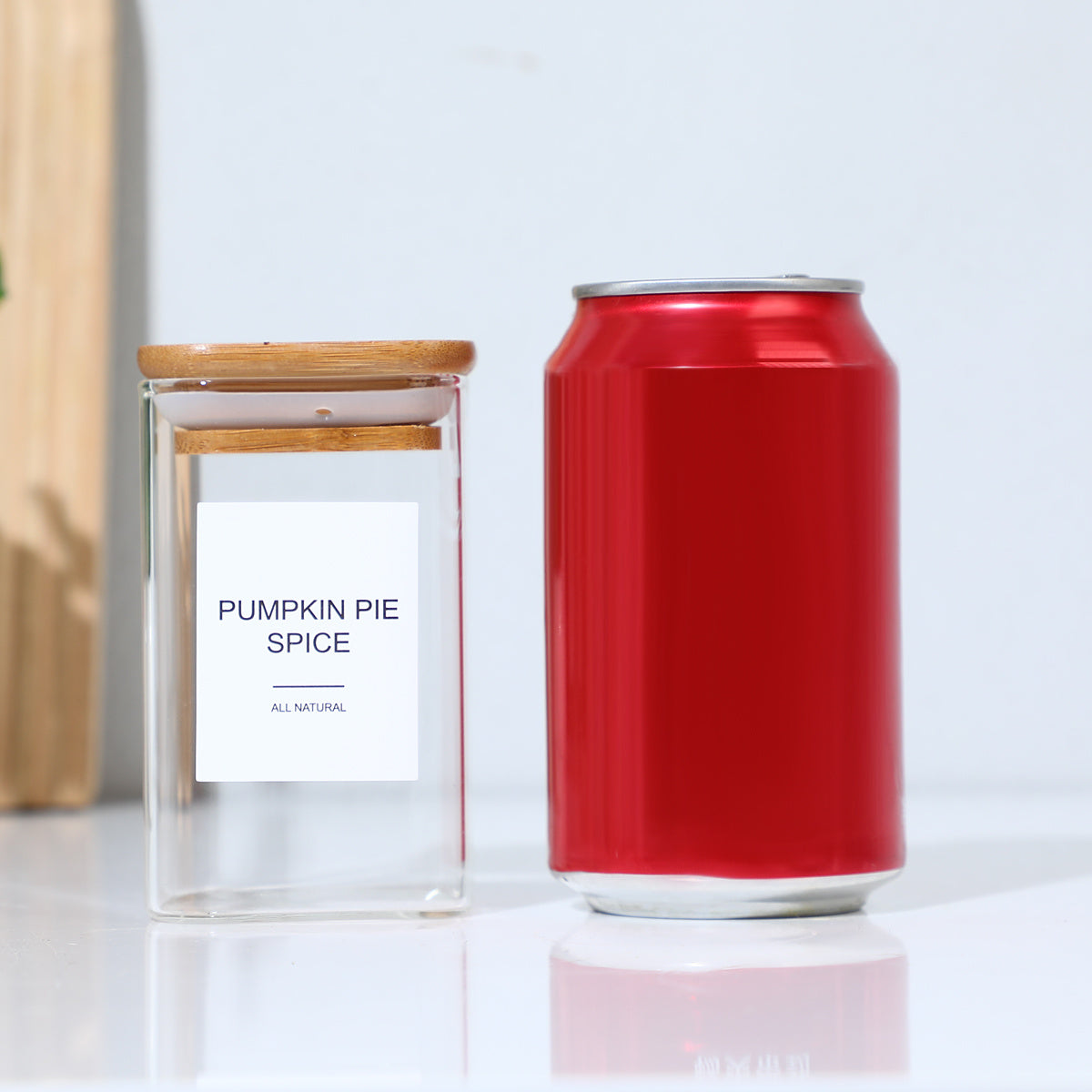 12 Pcs Square Spice Jars With 72 Stickers